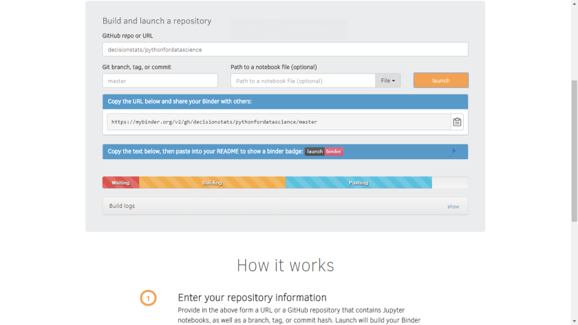 Amazing Binder turns github repositories to a collection of interactive ...